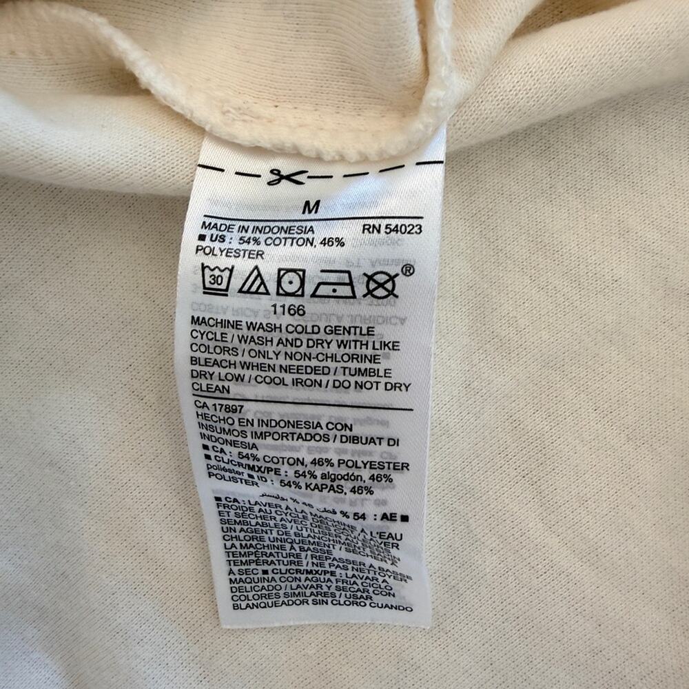 Old Navy Cream Ivory Zip Up Long Sleeve Boxy Crop Hoodie Sweatshirt Women's sz M - Picture 4 of 8